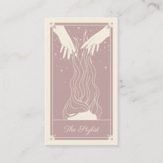 Boho Tarot Coiffeur Dusky Pink Carte de visite