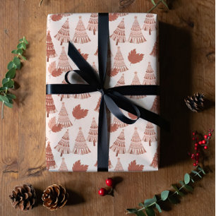 Boho tassel and Christmas ornaments design  Wrapping Paper