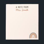 Boho Teacher Appreciation Rainbow Apple Notepad<br><div class="desc">This cute notepad features boho elements of rainbow and apple. Personalize the notepad with the teacher's name. Great as a gift for teacher appreciation,  back to school,  Christmas,  Graduation,  or as an end of the year thank you gift.</div>