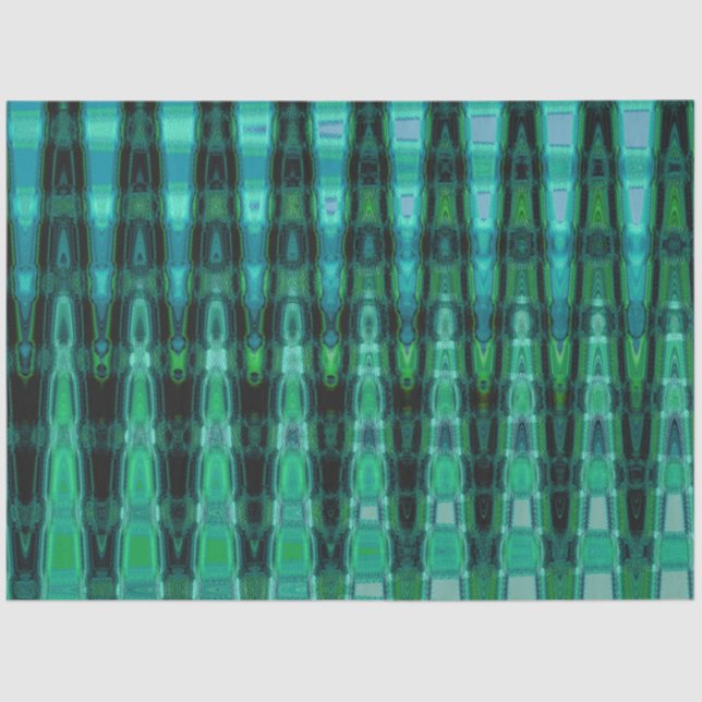 Boho Teal Abstract Decoupage Tissue Paper (Front)