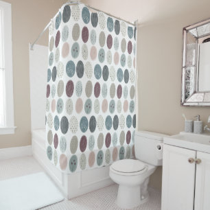 Boho Teal and Blush Shower Curtain Bohemian Style