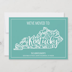 Boho Teal Floral Mandala Kentucky State Moving Announcement