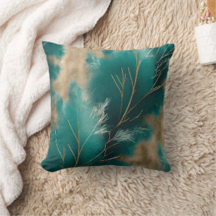 Boho Teal Pillow – Abstract Home Decor Design