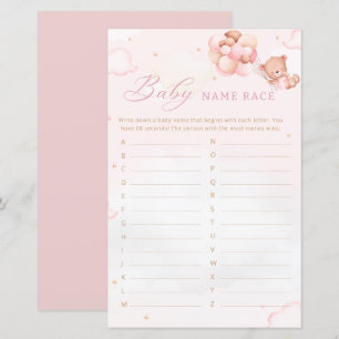 Boho Teddy Bear Baby Shower Baby name race game 