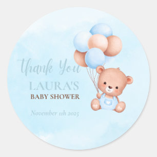 Boho Teddy Bear Baby Shower  Classic Round Sticker