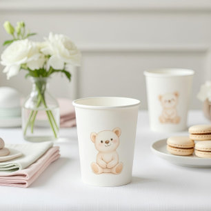 Boho Teddy Bear Baby Shower Paper Cups