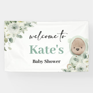 Boho Teddy Bear Bearly Wait Baby Shower Backdrop Banner