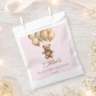 Boho Teddy Bear Beary First Birthday Party Favour Bag