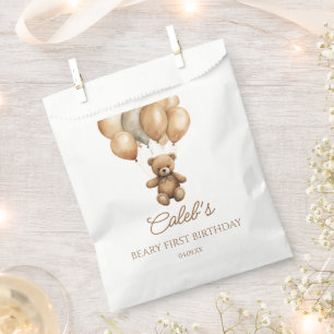 Boho Teddy Bear Beary First Birthday Party Favour Bag