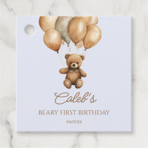 Boho Teddy Bear Beary First Birthday Party Favour Tags
