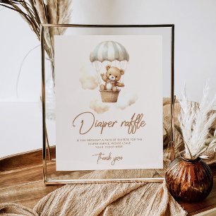 Boho Teddy bear diaper raffle Poster