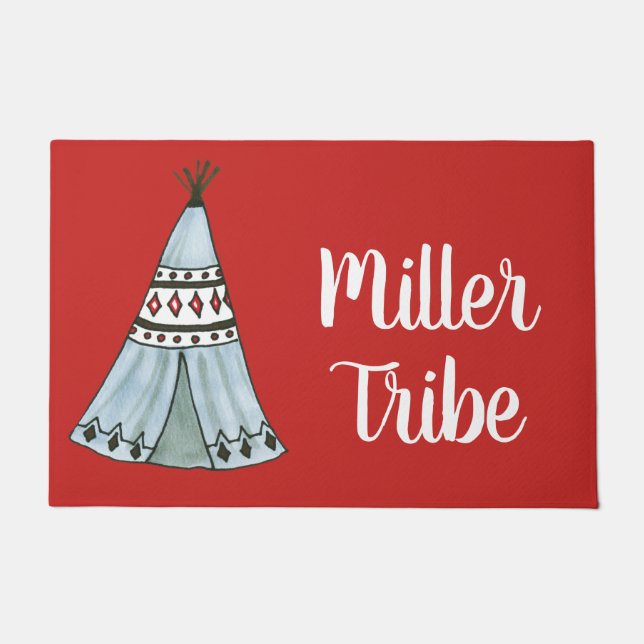Boho Tent Customizable Door Mat (Front)