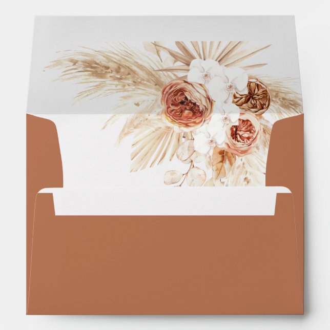 Boho Teracotta Enveloppe Liner, Pampas Grass (Dos (Bas))