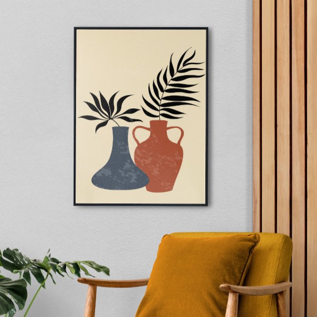 Boho Terracota Pots, Stretched Large Finished Canvas Print (Creator Uploaded)