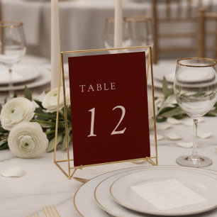 Boho Terracott Simple Minimal Wedding Copper Table Number
