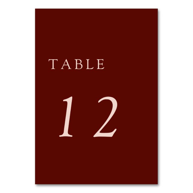 Boho Terracott Simple Minimal Wedding Copper Table Number (Front)