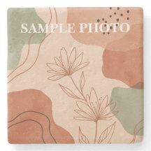 Boho Terracotta Abstract Floral Custom Photo