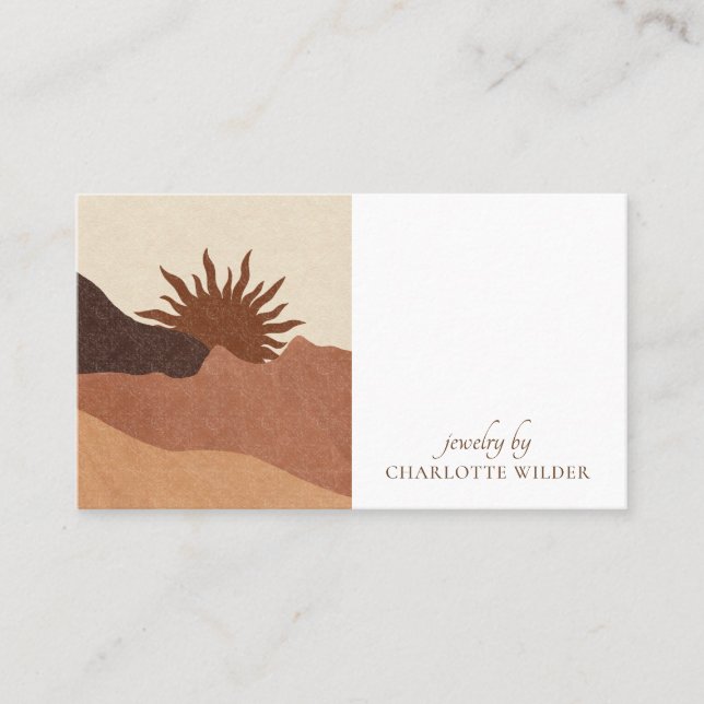Boho Terracotta Abstract Handmade Jewellery Business Card (Front)