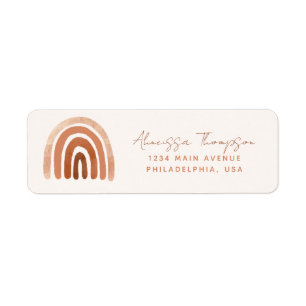 Boho Terracotta Aquarelle Rainbow Taupe