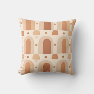 Boho Terracotta Arch Seamless Pattern Throw Pillow
