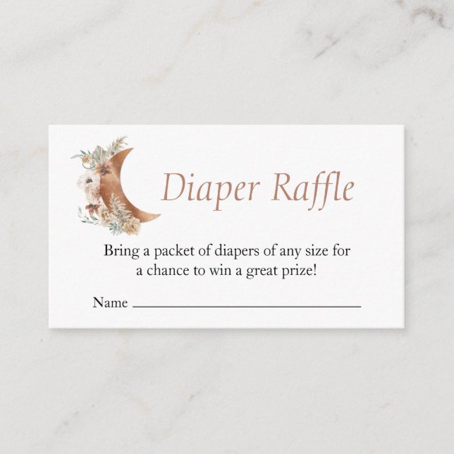 Boho Terracotta Baby Shower Diaper Raffle Enclosure Card (Front)