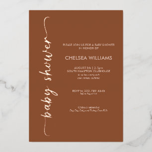 Boho Terracotta, Beige & Real Foil Baby Shower