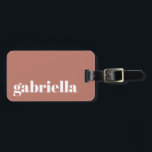 Boho Terracotta Bold Typography Personalized Name Luggage Tag<br><div class="desc">Bold Modern Typography Personalized Name Luggage Tag with White Text on a Boho Terracotta Background</div>
