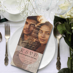 Boho Terracotta Brown Abstract Minimalist Website All In One Invitation