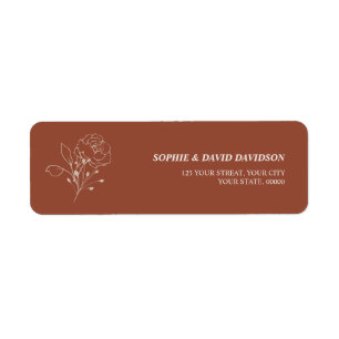 Boho Terracotta Burning Orange Adresse de retour L