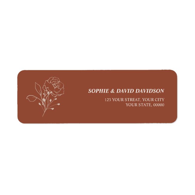 Boho Terracotta Burning Orange Adresse de retour L (Devant)