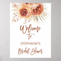 Boho Terracotta Burnt Orange Floral Bridal Welcome