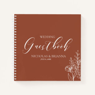 Boho Terracotta Burnt Orange Mariage Livre d'or