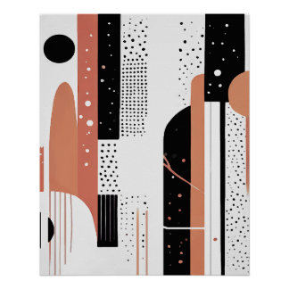 boho terracotta circles poster