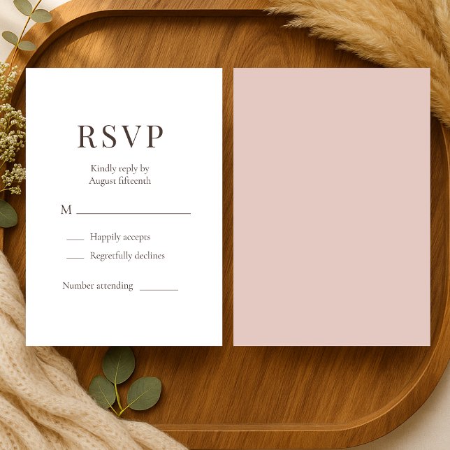 Boho Terracotta Clay Minimalist Wedding RSVP  Card (Creator Uploaded)