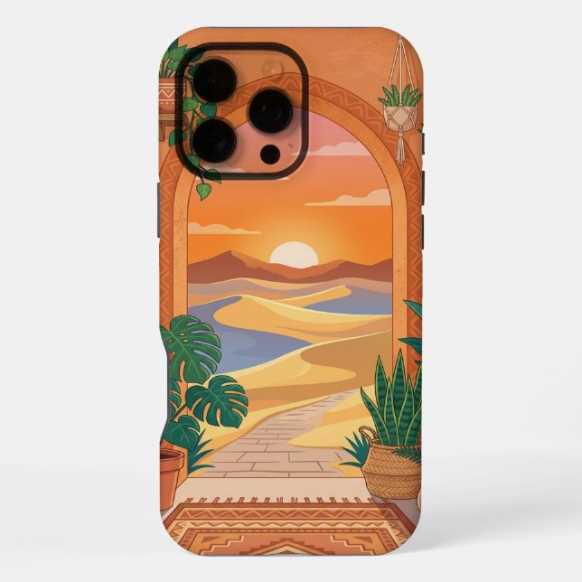 Boho Terracotta Coque iPhone 16 Pro Max | Tropical (Verso)