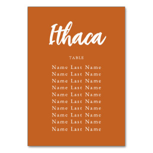 Boho Terracotta Custom Table Name Seating Chart Number