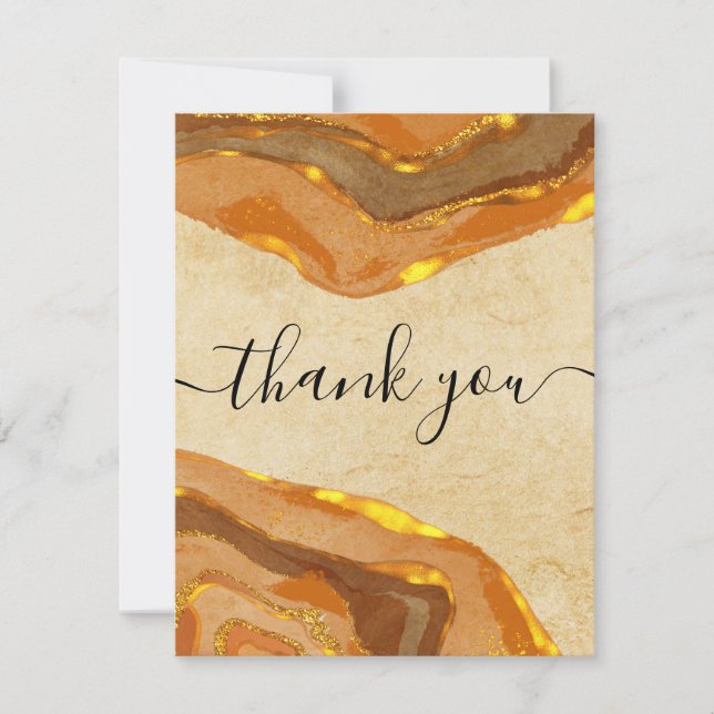 Boho Terracotta Earth Tones Thank You Invitation (Front)