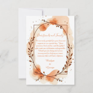 boho terracotta earthy rustic wedding thank you card