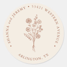 Boho Terracotta Elegant Minimal | Return Address C