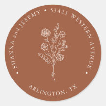 Boho Terracotta Elegant Minimal | Return Address