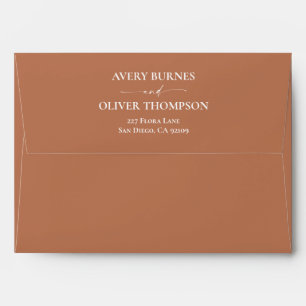 Boho Terracotta Envelopes, Modern Addressed Envelope