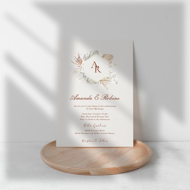 Boho Terracotta Faire-part de mariage (Créateur téléchargé)