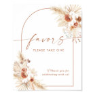 Boho Terracotta Favours Sign | Pampas Grass Shower