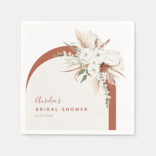 Boho Terracotta Floral Arch  Napkin