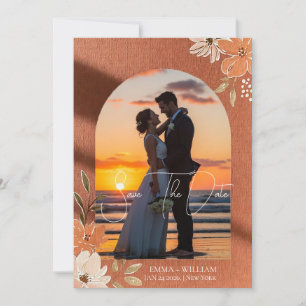 Boho Terracotta Floral Arch Photo Save The Date