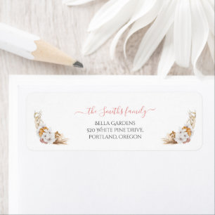 Boho Terracotta Floral Baby Shower Return Address