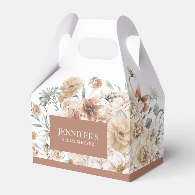 Boho Terracotta Floral Bridal Shower Favor Box (Front Side)
