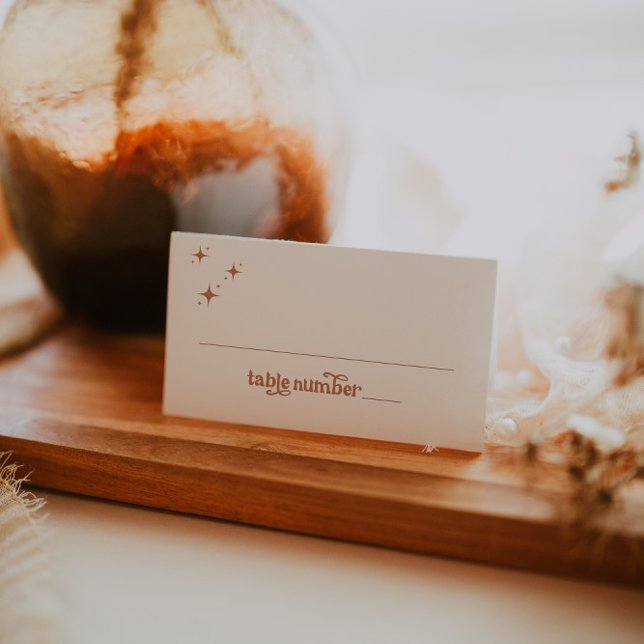 Boho Terracotta Folded Place Card (Creator Uploaded)