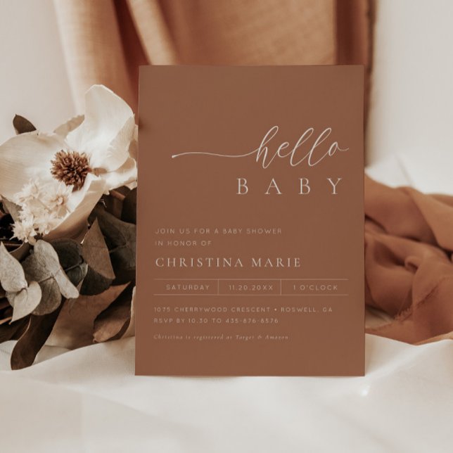 Boho Terracotta Gender Neutral Baby Shower  Invitation (Creator Uploaded)