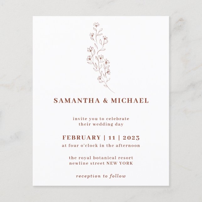 Boho Terracotta Indie Rustic Botanical tiny budget Flyer (Front)